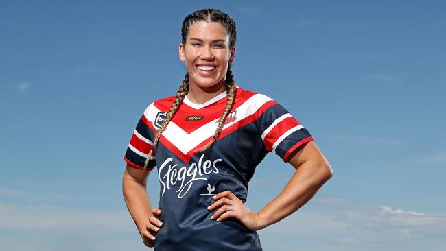 Dragons’ debutant Jaime Champon grew idolising Roosters’ star signing Charlotte Caslick. Picture: Tim Hunter.