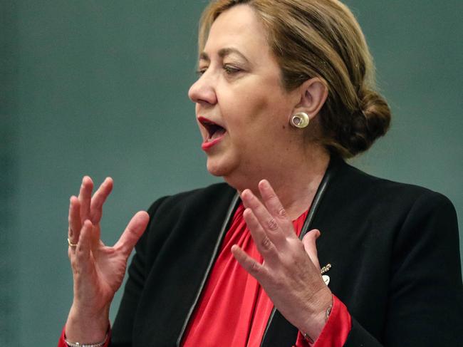 BRISBANE, AUSTRALIA - NCA NewsWire Photos - 28 MARCH, 2023: Queensland Premier, The Hon Annastacia Palaszczuk during Question time at Queensland Parliament in Brisbane. Picture: NCA NewsWire / Glenn Campbell