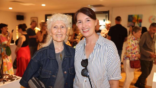 Jennifer Porter and Vr Morrison at the SWELL Art Prize at Broadbeach Community Space for Gold Coast at Large. Picture, Portia Large.