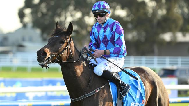 MELBOURNE, AUSTRALIA - AUGUST 31: Declan Bates riding Pride of Jenni after unplaced finish in Race 9, the Stow Storage Memsie Stakes - Betting Odds during Melbourne Racing at Caulfield Racecourse on August 31, 2024 in Melbourne, Australia. (Photo by Vince Caligiuri/Getty Images)