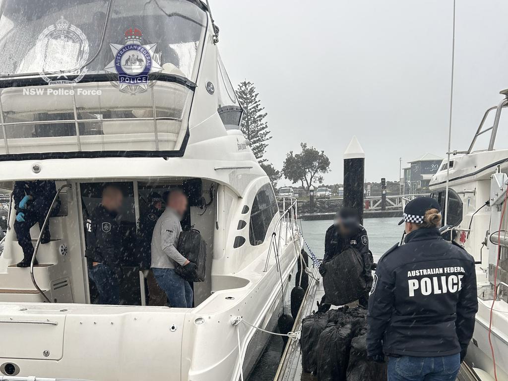 Police have seized more than a tonne of cocaine worth over $623 million after intercepting a vessel off the NSW coast, arresting five men in a major sting. Picture: NewsWire Handout