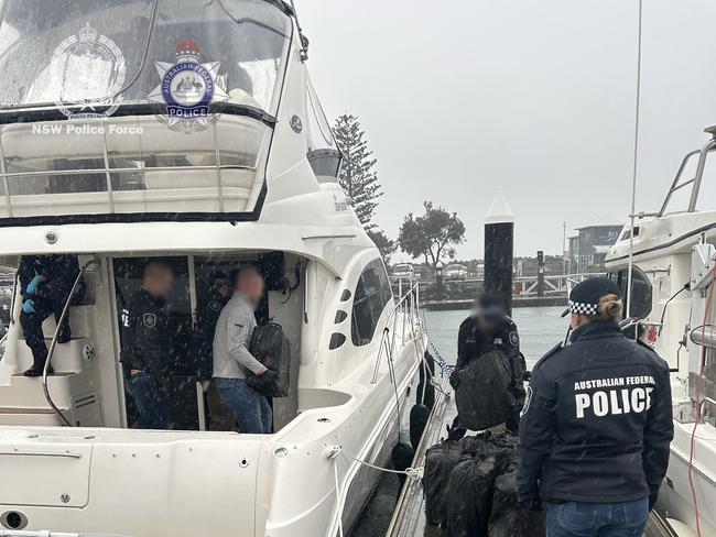 Police have seized more than a tonne of cocaine worth over $623 million after intercepting a vessel off the NSW coast, arresting five men in a major sting. Picture: NewsWire Handout