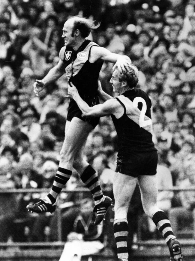 Wiley celebrates a goal with the legendary Kevin Bartlett.