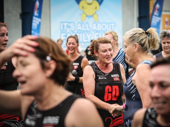 Indoor netball action on the Gold Coast. Picture: Paul Harris Photographer