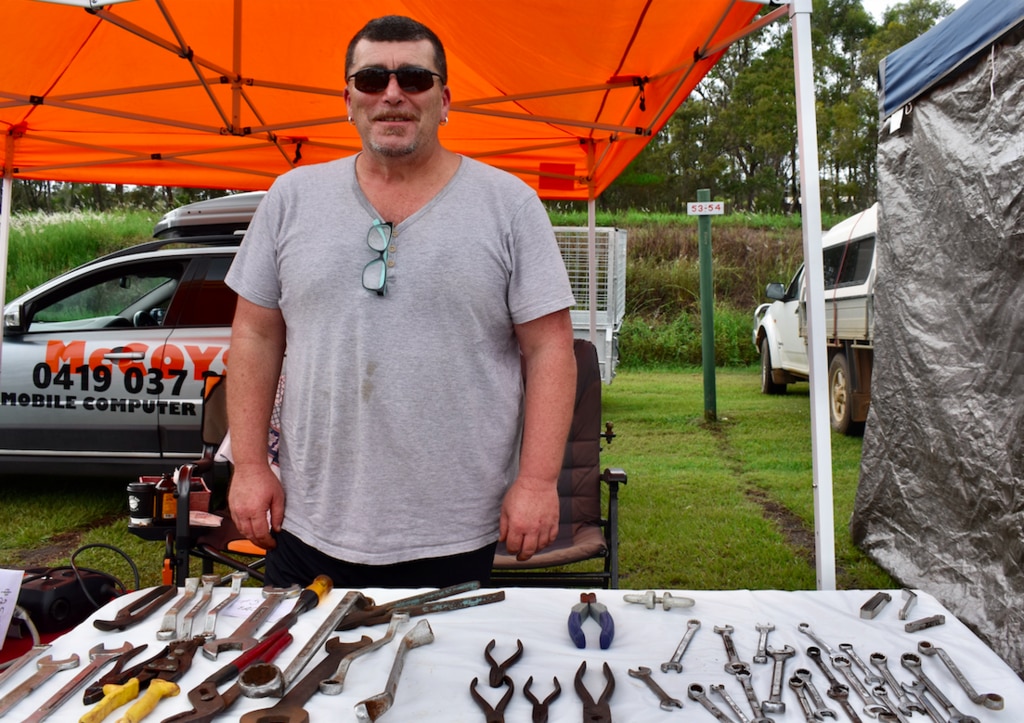 Larry Richards sells fasteners at markets and has been, on-and-off, for about 30 years. Picture: Isabella Magee