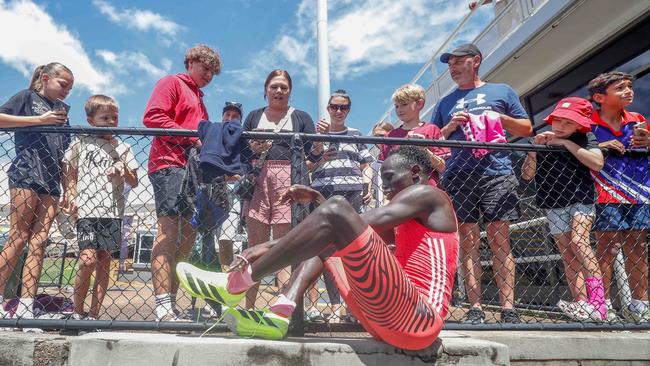 Action from the Queensland Athletics track and field championships at QSAC on Saturday March 15, 2025. Picture: Stephen Archer.
