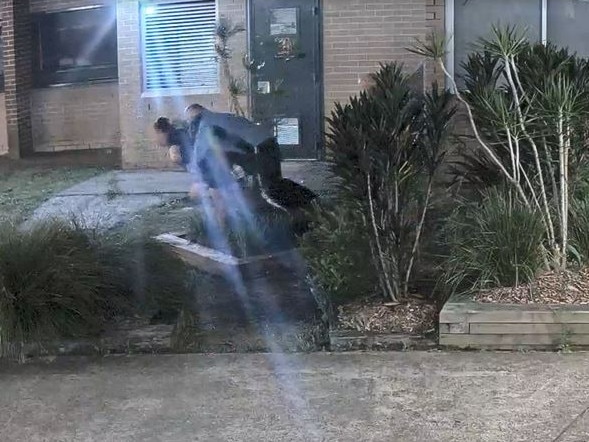 Buckworth wrestles a juvenile detainee to the ground at the Frank Baxter centre. Picture: supplied