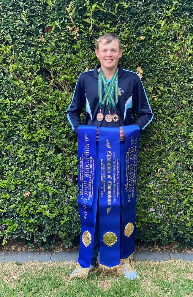 Jack Brandt, 16, of Emerald, was part of the Australian Junior team that won gold at the World Down The Line Championships in Bywell in the UK in July. The Tambo Clay Target member also won the Open European DTL Championship and the Junior European DTL Championship and placed second in the Bywell Challenge. Picture: Lil Brandt