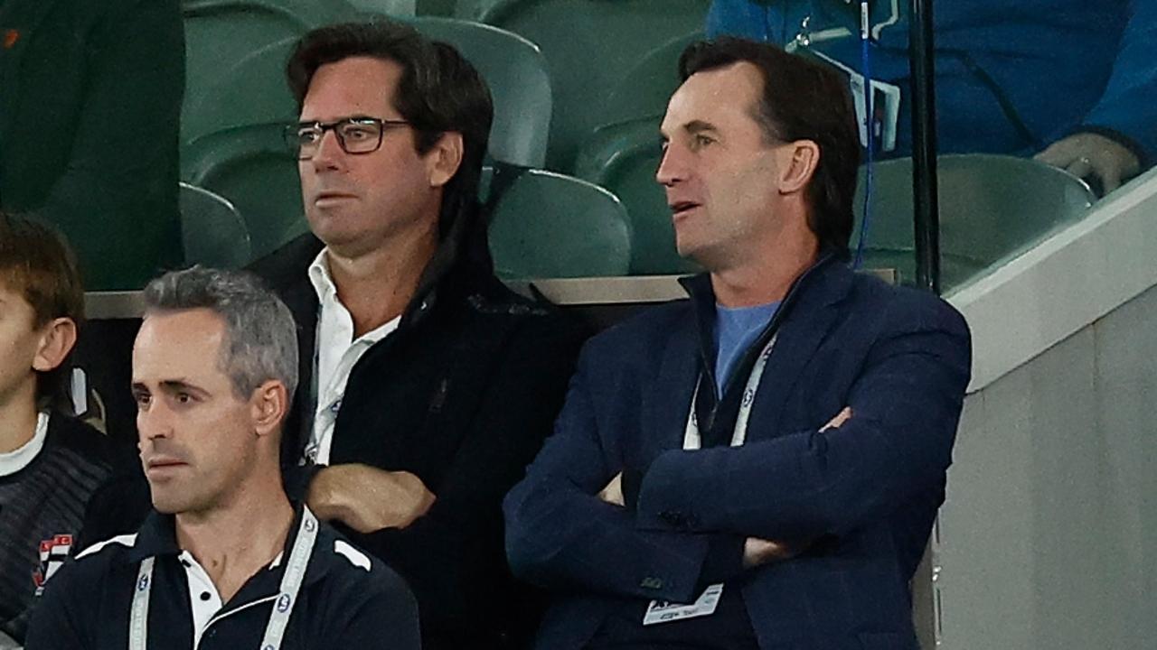 Dillon says there will be no tension with predecessor Gillon McLachlan while the two work together for the remainder of the season. Picture: Michael Wilson / Getty Images