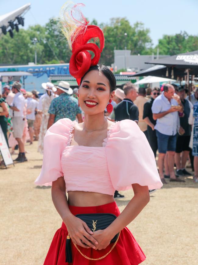 Having a ball at The Great Northern Darwin Cup at Fannie Bay Turf Club is Ploy Deenan. Picture: Glenn Campbell