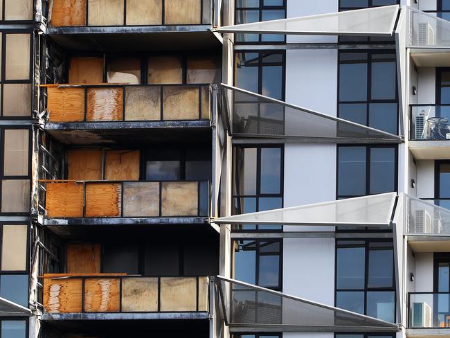 Lacrosse Tower in Docklands where developers used flammable cladding, causing a fire which was started by a cigarette butt.