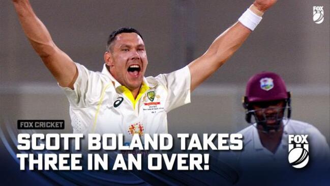 Scott Boland takes THREE in an over!