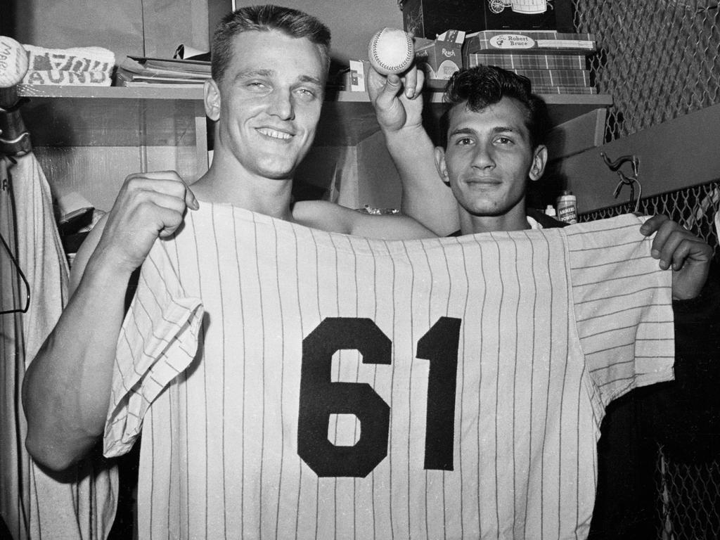 New York Yankee Greats Roger Maris and Mickey Mantle in the 