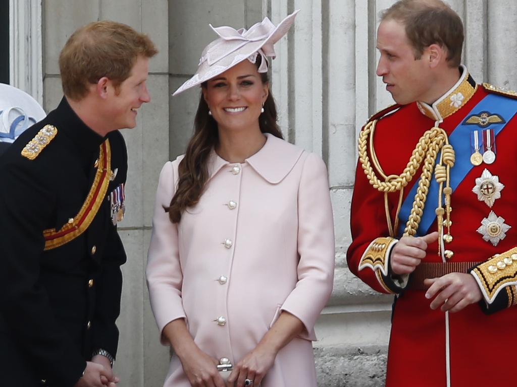 Prince Harry has always got on well with Kate, Duchess of Cambridge, centre, seen alongside Prince William.