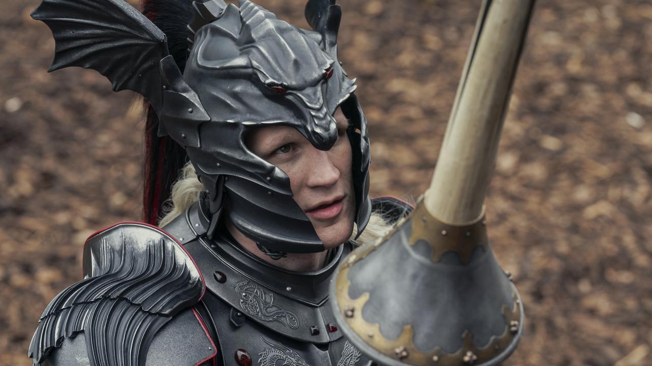 Daemon’s greatest sin is arguably his silly helmet. Picture: HBO/Binge/Foxtel