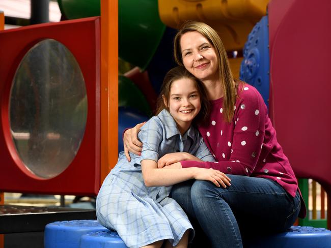 Plan to reduce pre-term births. Emily Holyoak with daughter Alexa 8 at the Womens and Childrens Hospital. Alexa was a prem baby. Picture: Tricia Watkinson