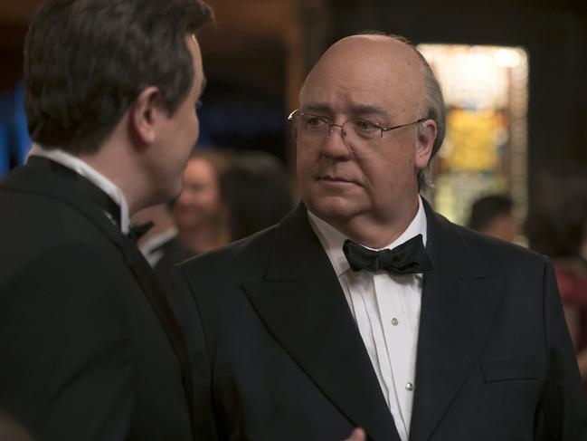 Russell Crowe as Roger Ailes in a scene from the limited series, The Loudest Voice.