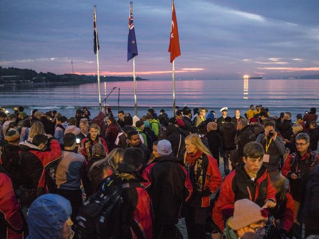 No security checkpoints or queues ... The Dawn Service on the beach at Gelibolu. Picture: Ella Pellegrini