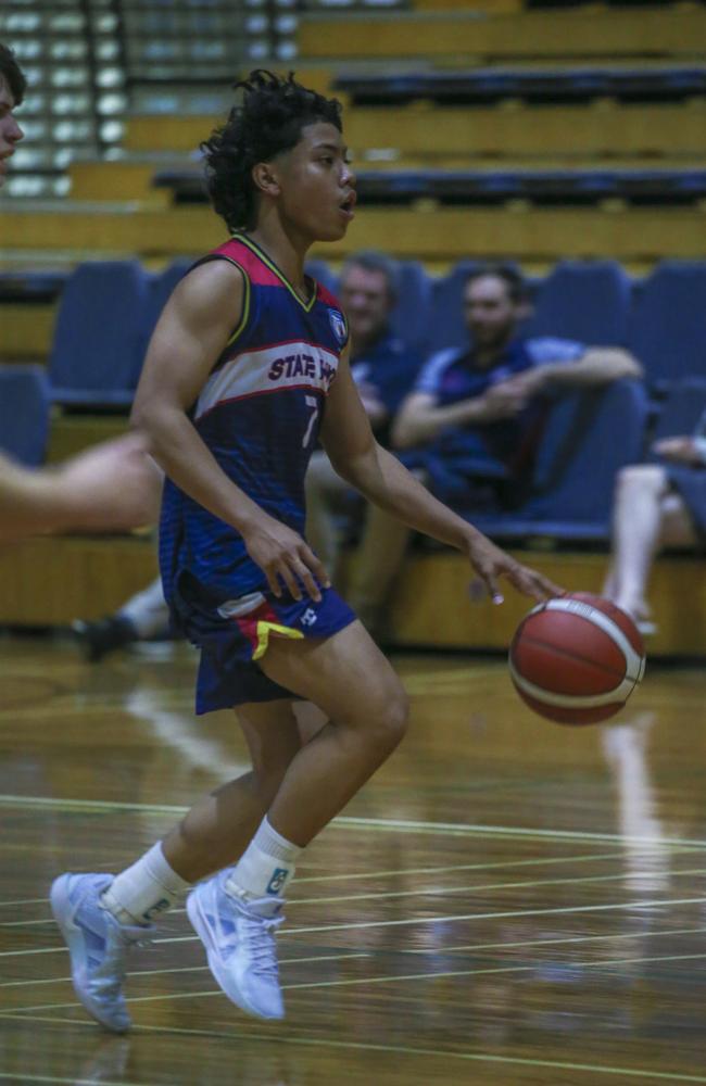 Kian San Jose. GPS basketball The Southport School v Brisbane State High School at TSS. Picture: Glenn Campbell