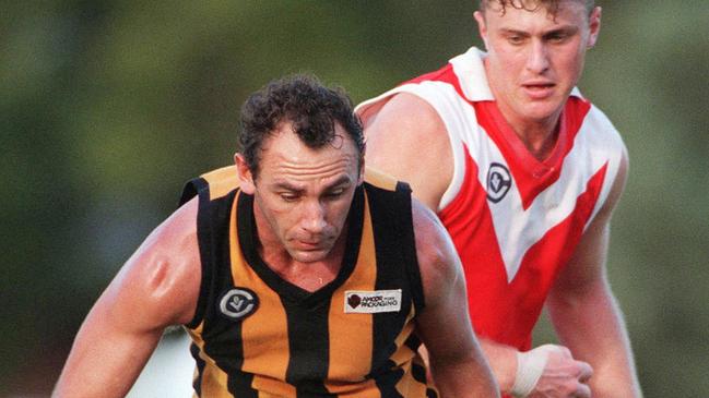 Cobram's Michael Smith, left, starred for the club in it's most recent premiership win in 1998.