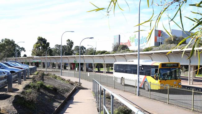 The Tea Tree Plaza car park and O-Bahn interchange at Modbury. Picture: Stephen Laffer