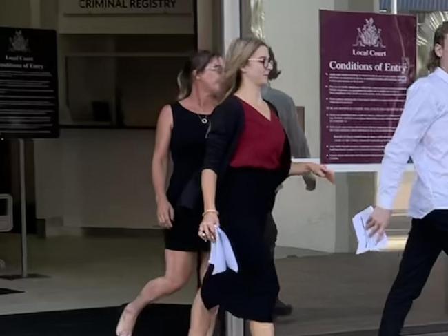 Mikaela Derksen leaves Darwin Local Court after first mention.