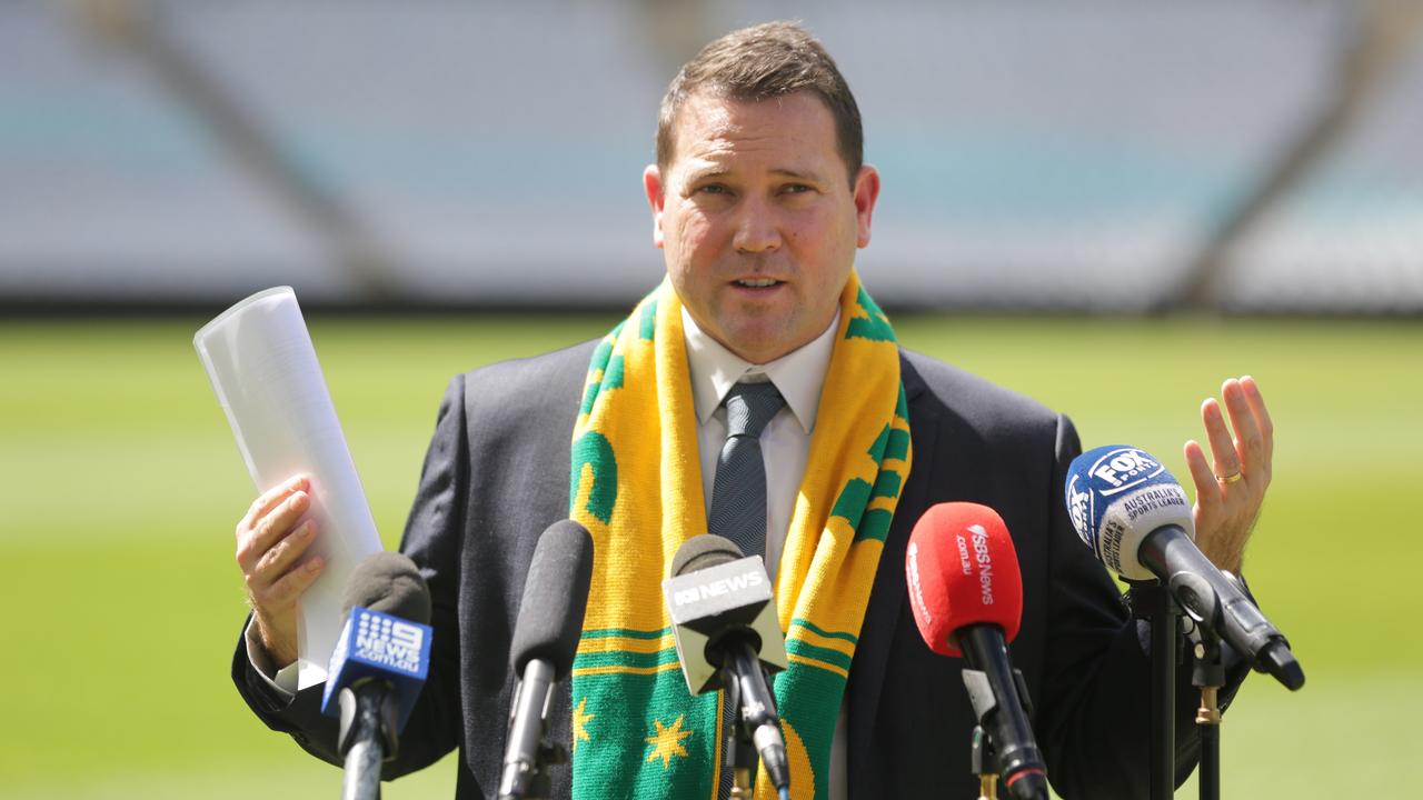 Football Australia CEO James Johnson has been negotiating with the state government for weeks. Picture: NCA NewsWire/Christian Gilles