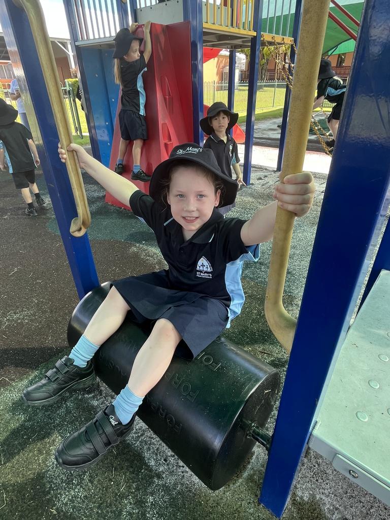 The Prep students enjoying their first day St Mary's Catholic Primary School.