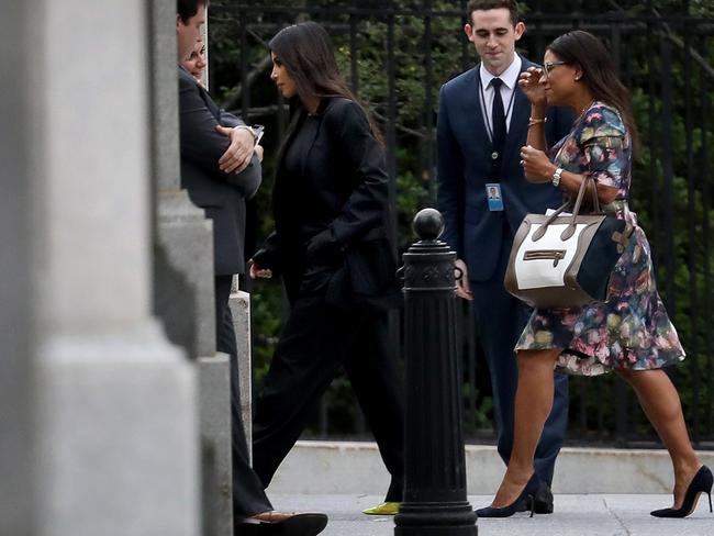 Kim Kardashian is pictured entering the White House grounds in May. Picture: Getty Images