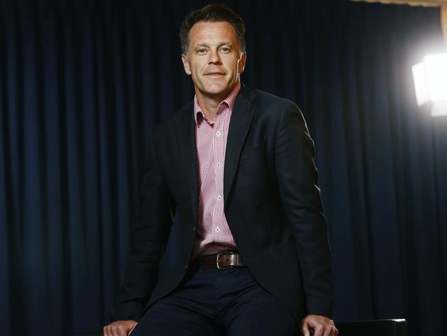 Minns in his parliamentary office at Macquarie Street. He doesn’t necessarily plan to follow in his federal counterpart’s footsteps. Picture: Richard Dobson