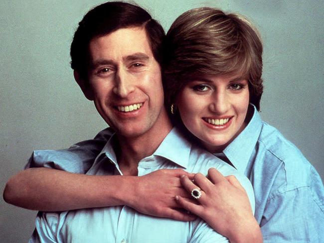 Prince of Wales, Charles with wife Princess Diana announcing their engagement. Picture: Supplied