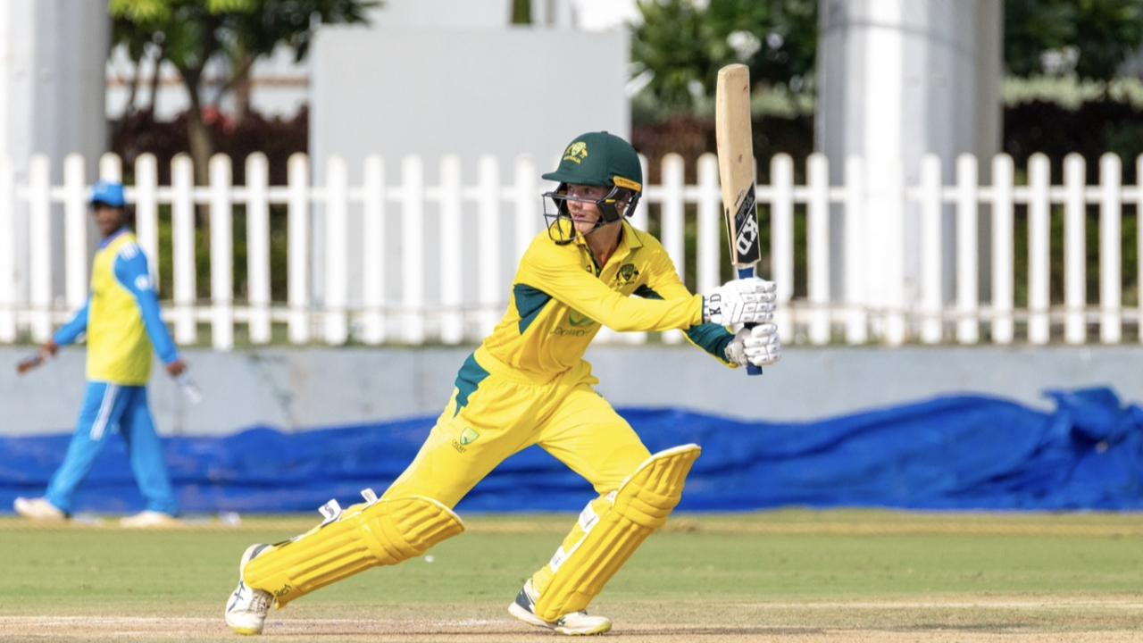 St Patrick's and Gators junior Steve Hogan on his way to a century for the Australian under-19s earlier this year.