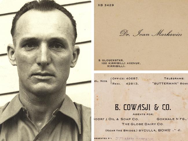 A portrait of Oskar Speck taken at Thursday Island. Right: Telegrams from the time of his journey. Pictures: Supplied