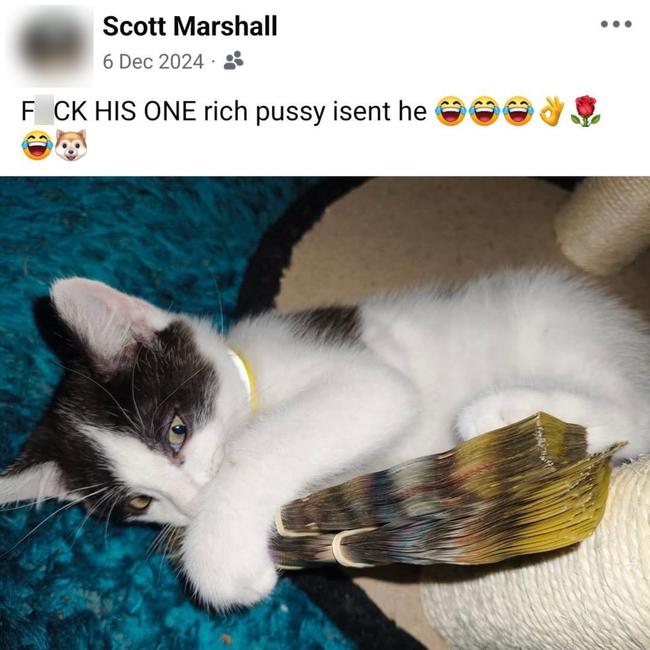 A facebook post by Scott Marshall showing wads of cash, just a day before a caravan is discovered full of explosives. Picture: Facebook