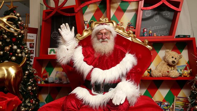 Santa is still in line to visit families at Chirnside Park shopping centre. Picture: Hamish Blair