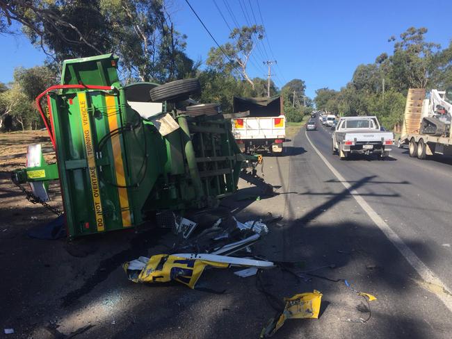 A 40-year-old man has been taken to hospital after his truck was involved in a collision in Glenhaven. Picture: CareFlight