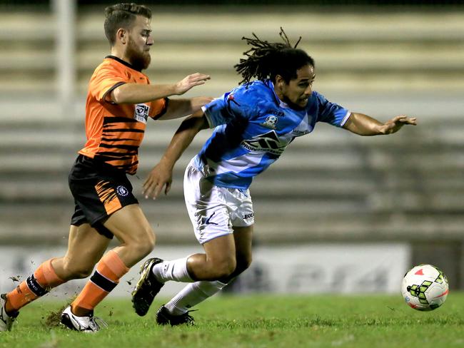 Chris Nunes in action for the Marconi Stallions against the Blacktown Spartans. Picture: Football NSW