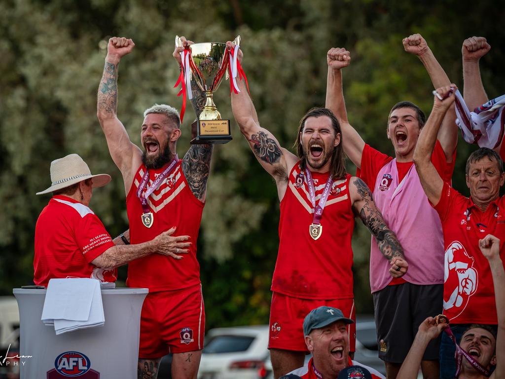 Eastern Swans vs North Mackay Saints in the AFL Mackay 2024 grand final at Bakers Creek. Picture: Daniel McLean Photography