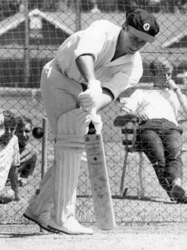 Queensland opening batsman Geoff Gray at practice in the Adelaide Oval nets, 08 Jan 1969.