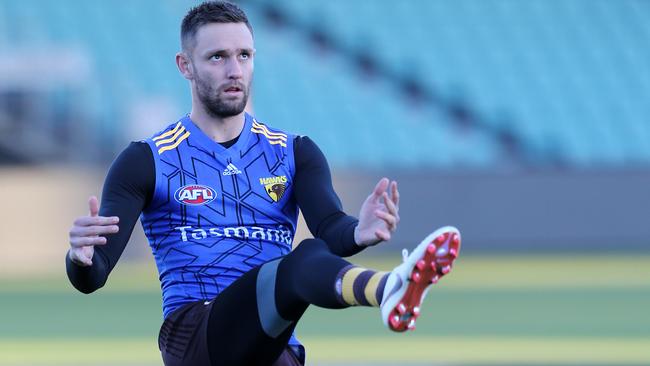 Jack Gunston at Hawthorn training. Picture: Chris Kidd