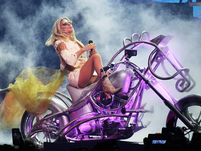 Shania Twain performs during her Queen of Me Tour at The O2 Arena in London, England. The European leg of the tour follows her Las Vegas residency, and is set to conclude in Vancouver in November. Picture: Jim Dyson/Getty Images