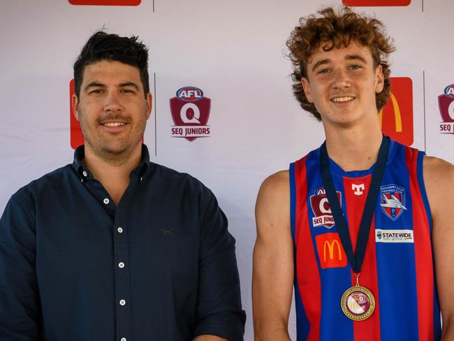 Kiama McIntosh of Alexandra Hills Bombers won the best on ground award for the Under 15 Boys Div 4 in the SEQJ competition. Picture: Supplied