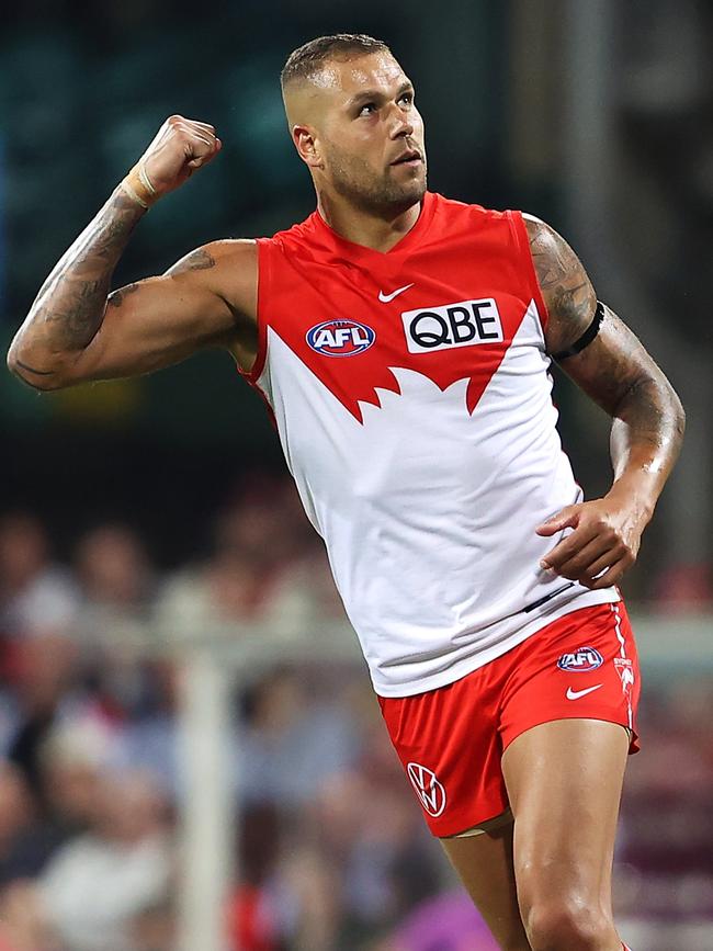 Lance Franklin is set to return for the clash with the Demons. Picture: Mark Kolbe/AFL Photos