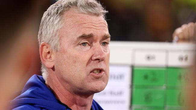 ADELAIDE, AUSTRALIA – JULY 18: Adam Simpson, Senior Coach of the Eagles during the 2021 AFL Round 18 match between the Adelaide Crows and the West Coast Eagles at Adelaide Oval on July 18, 2021 in Adelaide, Australia. (Photo by James Elsby/AFL Photos via Getty Images)