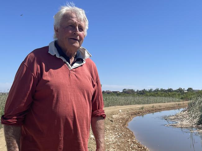 Clem Mason said farmers at Jervois had been working around the clock to maintain the integrity of their levees and save their livelihoods. Picture: Dylan Hogarth