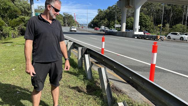 Justin Howell at Smith St in Southport where his nephew Luke Bullivant tragically lost his life in a motorbike accident.