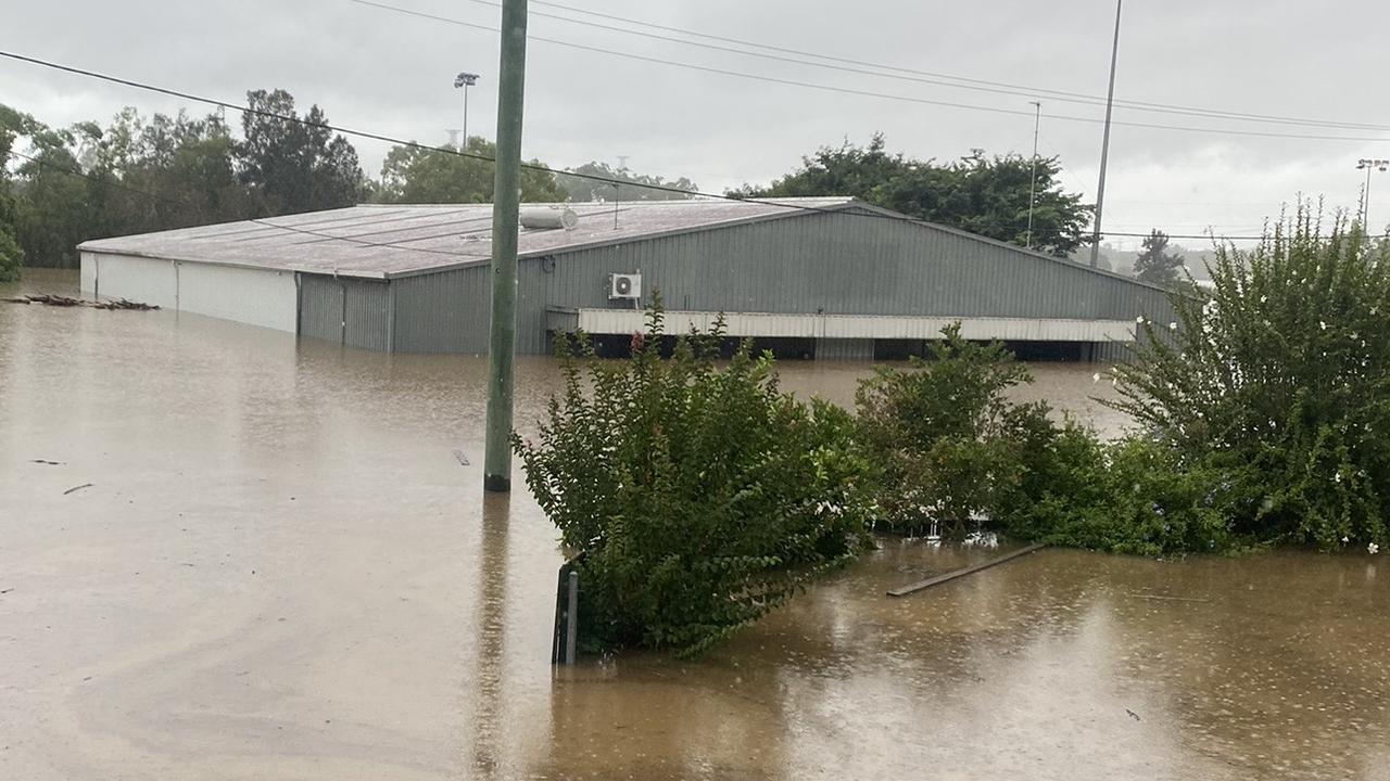 The floodwaters almost reached the awning of the front of the building in the 2022 floods. Photo: Contributed.