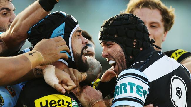 The Sharks managed to outmuscle the Panthers.
