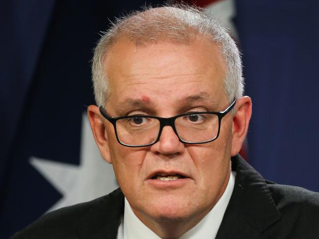 SYDNEY, AUSTRALIA - Newswire Photos- August 17, 2022: Former PM Scott Morrison addresses the media during a press conference in Sydney. Picture: Gaye Gerard / NCA Newswire