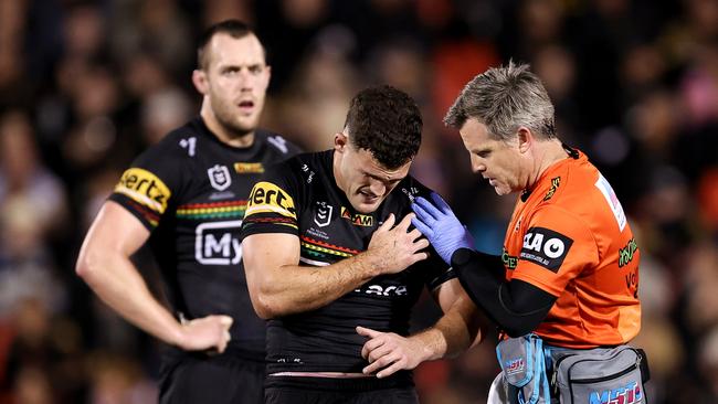 Things haven’t been easy for Cleary this year, with the halfback dealing with several major injuries. Picture: Brendon Thorne/Getty Images